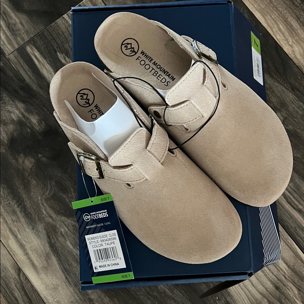 Suede Clog 7 - White Mountain Footbeds - New - Picture 7 of 8